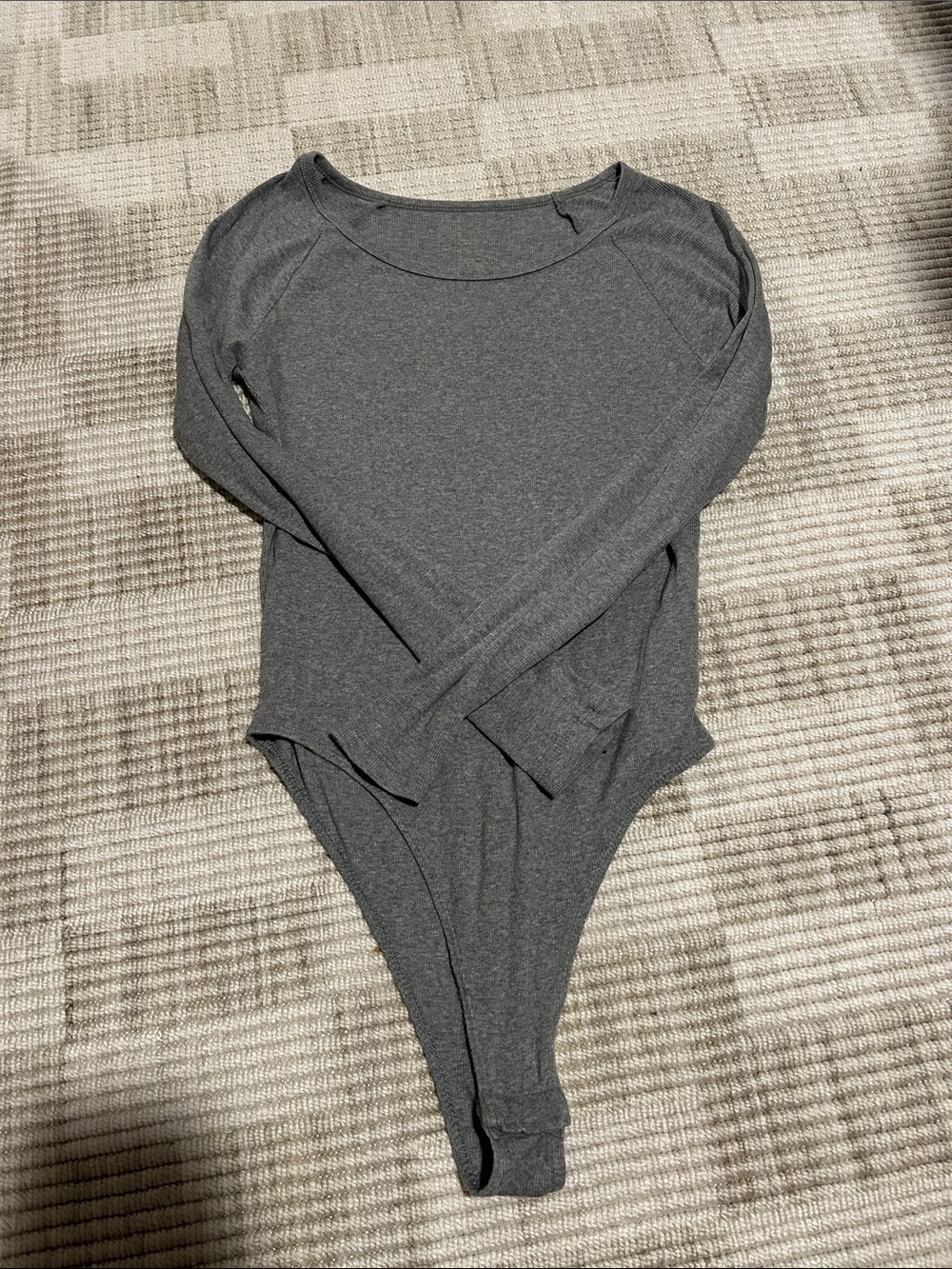 a new day Heather Gray Ribbed Long Sleeve Top